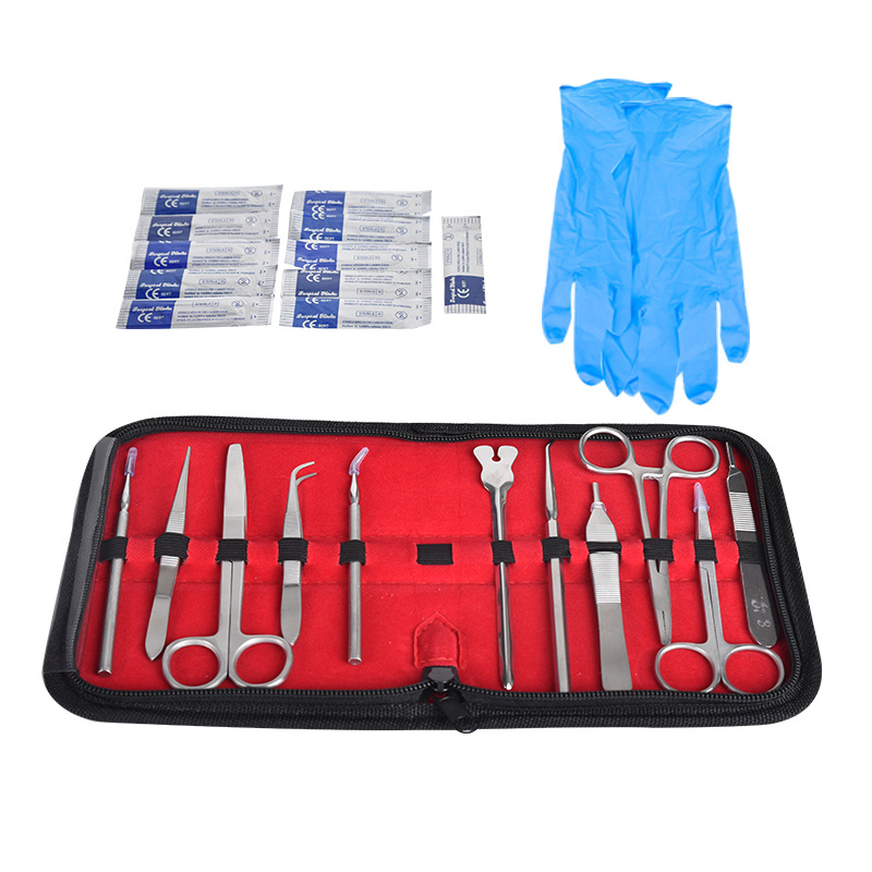 Kit de Herramientas de Disecación y Sutura Set de 22 YES-01 de Acero Inoxidable