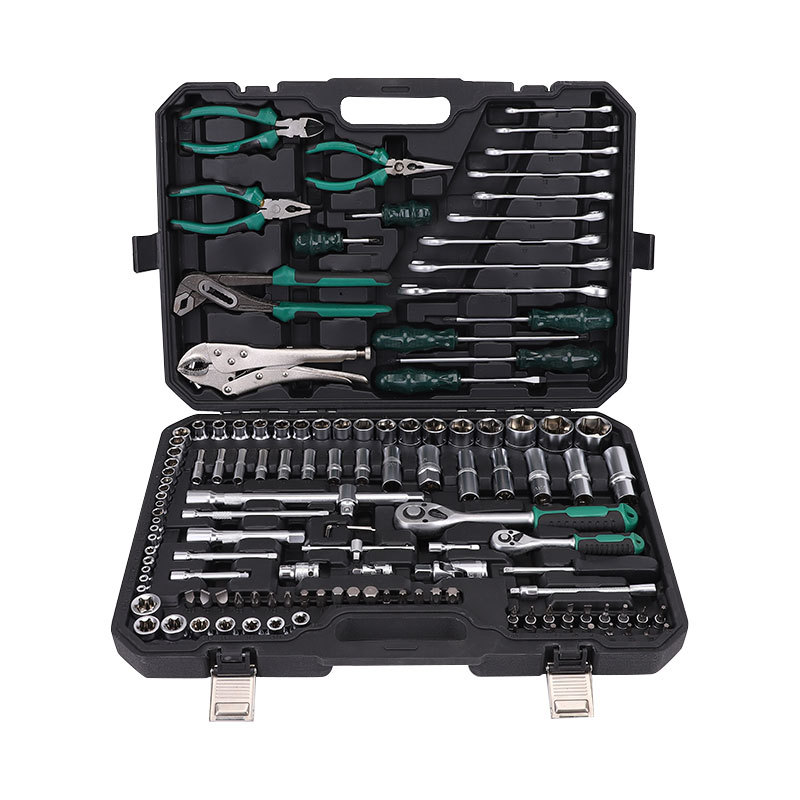 Conjunto de llave de manguito combinado de manguito de trinquete de placa de hardware de reparación manual de automóviles 131 conjuntos de herramientas de reparación de automóviles