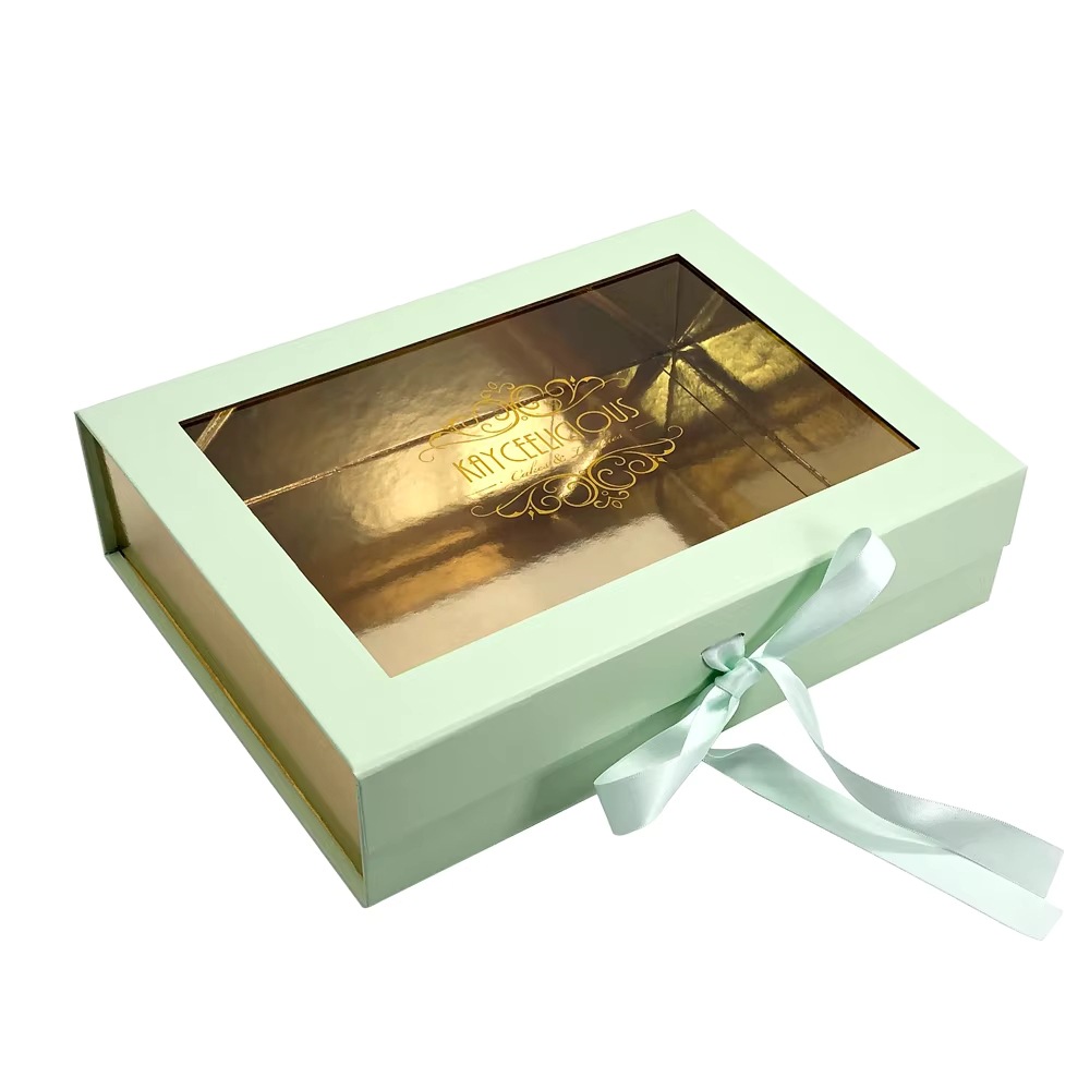 Custom Logo Luxury Magnetic Gift Box with Window Hard Folding…