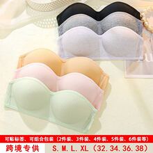 跨境抹胸式内衣女无钢圈无肩带文胸防滑小胸聚拢隐形学生无痕夏季