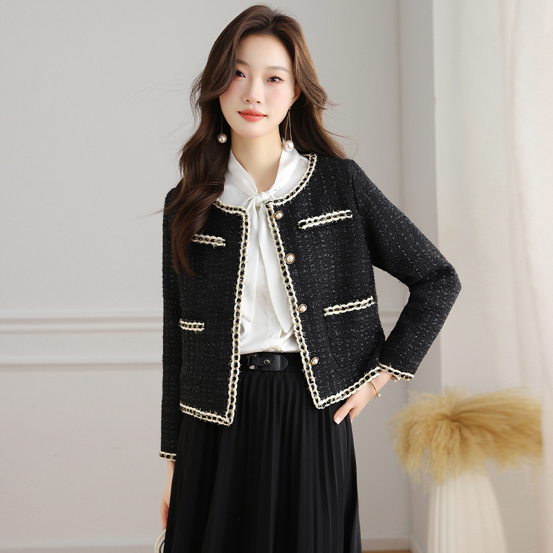 Slim French Short Style Jacket for Women 2025 Spring & Fall Elegant High-End Black Commuter Slimming Look Top