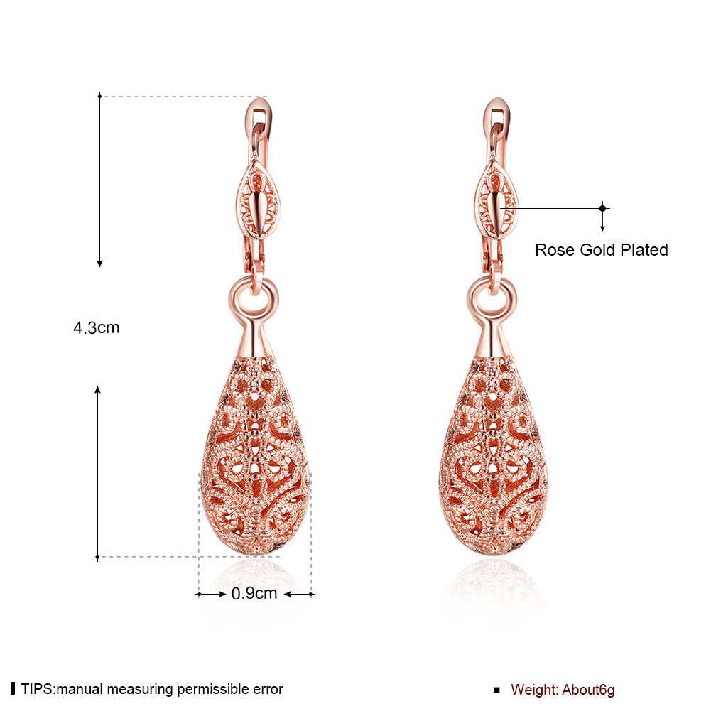Simple Style Water Droplets Copper Plating Drop Earrings 1 Pair