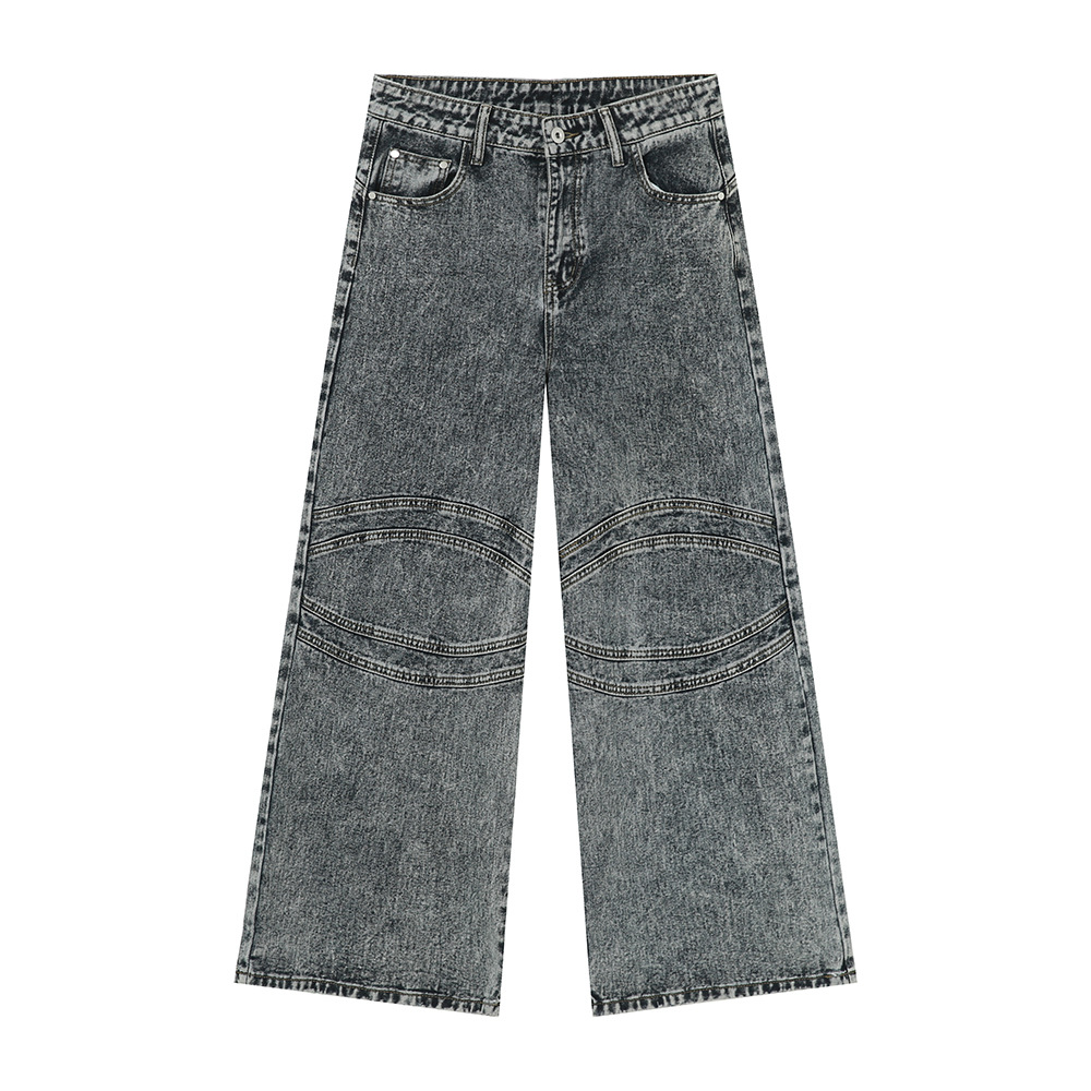 MTLCLOTHES Hombres| Nuevos productos de otoño estilo retro americano empalme pesado hombro conjunto de vaqueros casuales