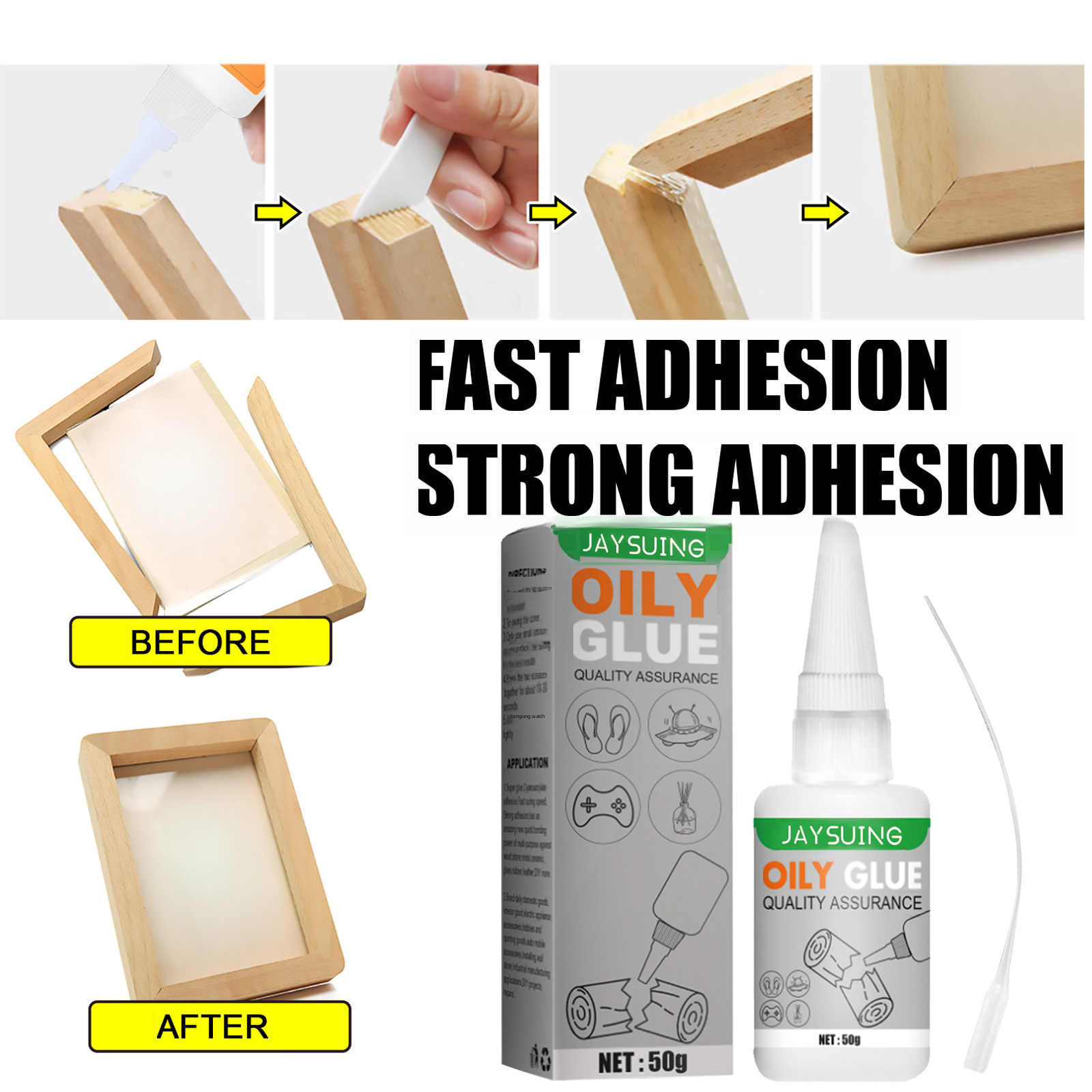 Jaysuing casting glue, transparent waterproof oily original glue, shoe repair instant adhesive, plastic metal welding agent