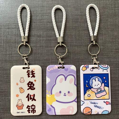 Cute cartoon card set, meal card, student ID card, work permit, school card, bus card, access control, campus hard transparent protective cover