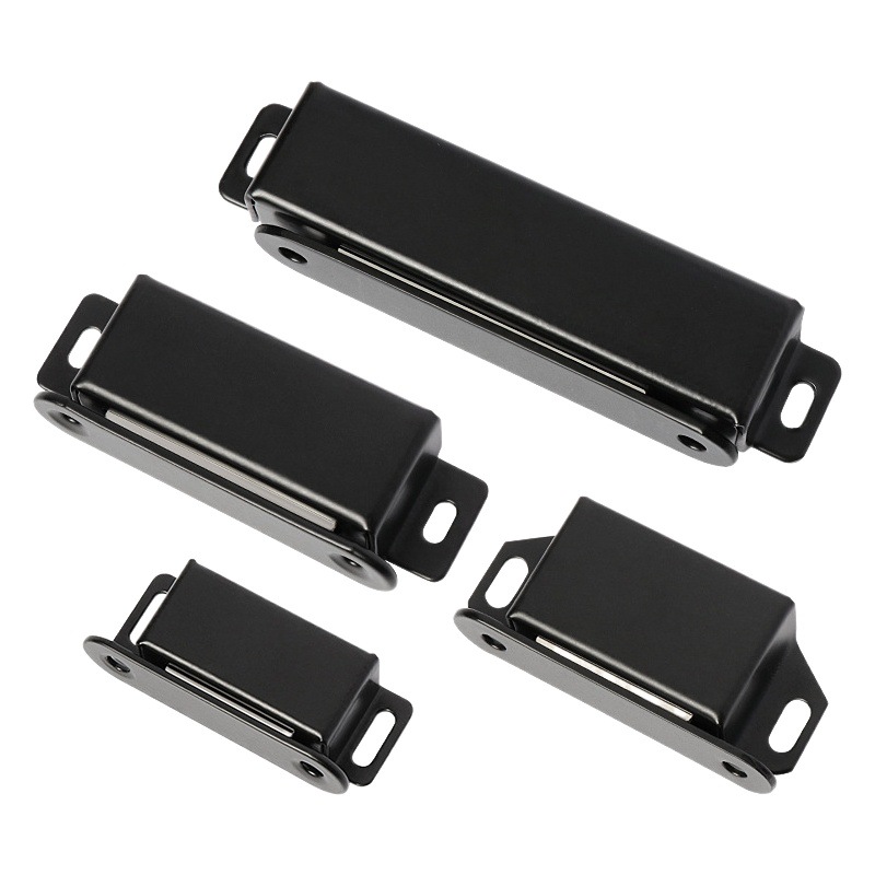 Gabinete más cercano apertura y cierre accesorios de hardware de succión magnética Puerta de armario de acero inoxidable negro de la puerta del armario de succión magnética fuerte