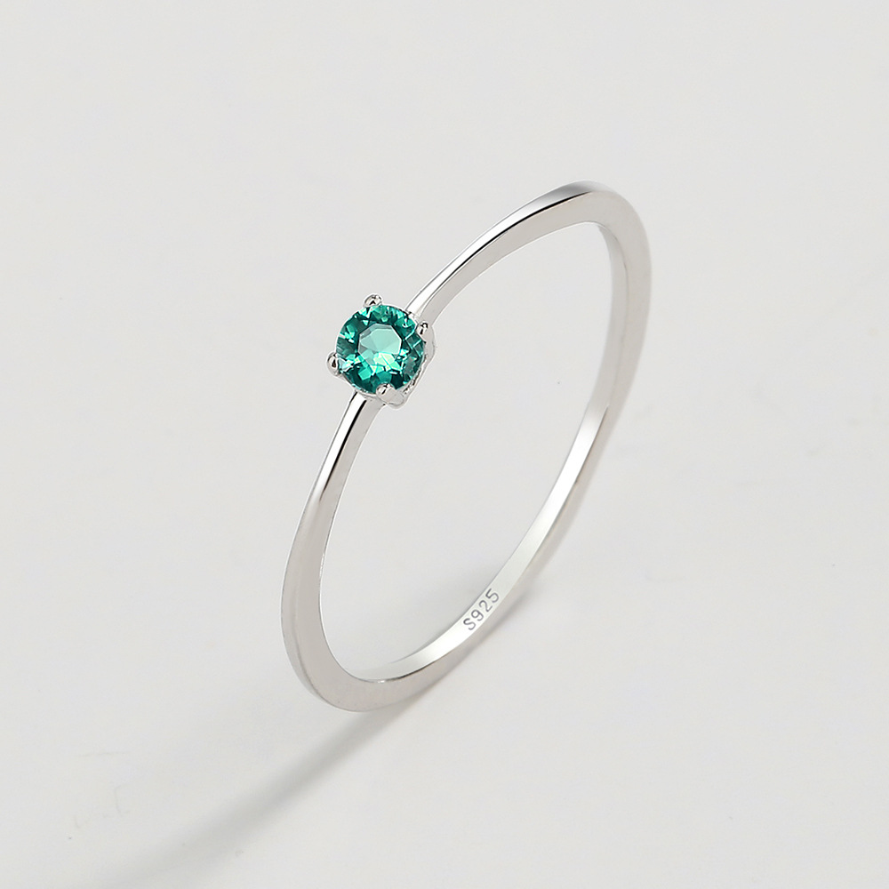 925 Sterling Silver Artificial Gemstones Geometric Rings display picture 1