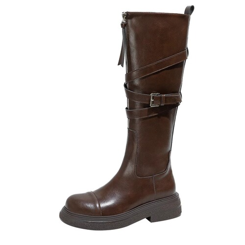 【】 Autumn Melard ~ Thick Bottom High Boots for Women, Retro Fashion Long Boots for Women 
