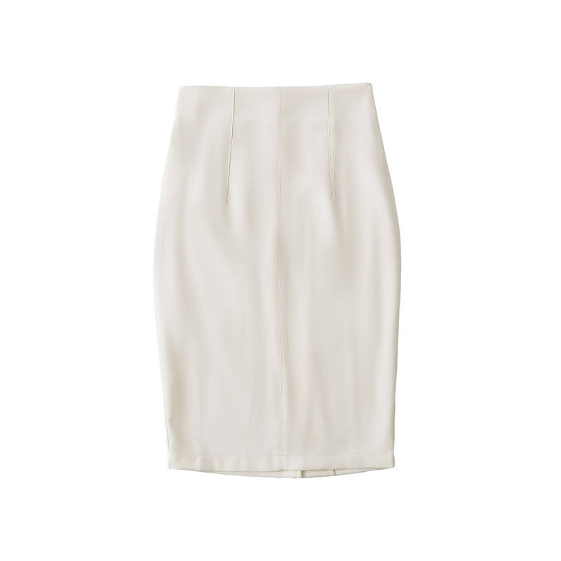 K New Versatile Spicy Girl With Hip Hugging Skirt, Slimming And High Waisted One Step Skirt, Mid To Long Style, Temperament Split Suit Skirt_ecoleips.com