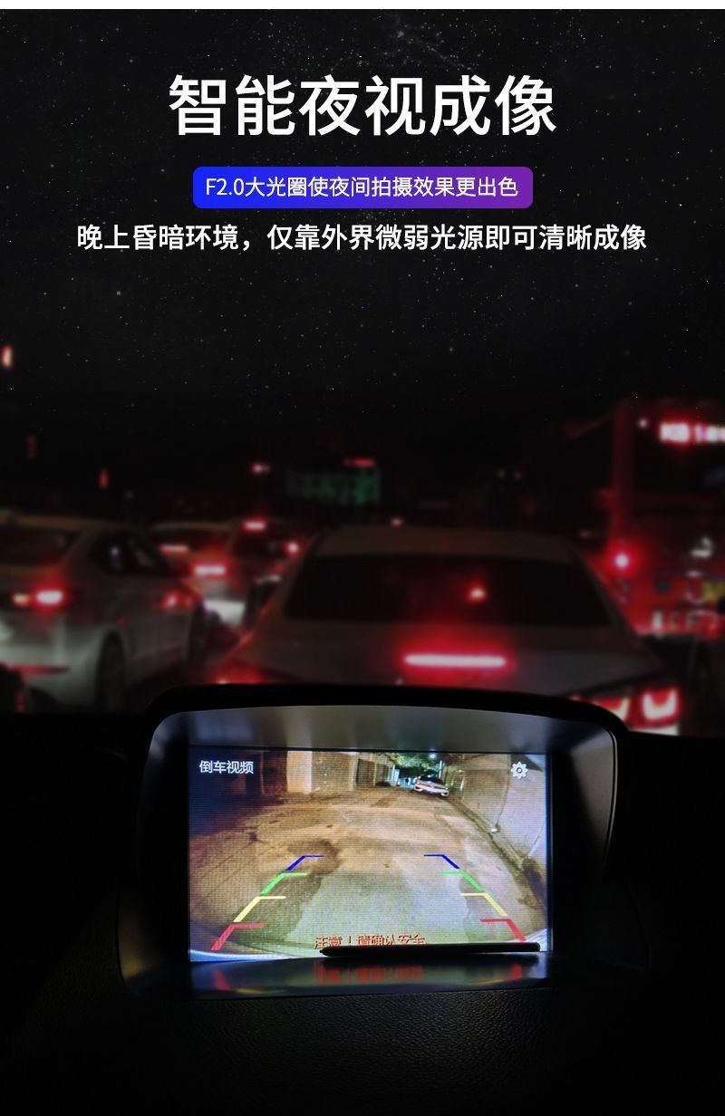 Reversing Camera Starlight Night Vision High-Definition Car Rear View Wide-Angle Waterproof 1080 Car Reversing Image Camera