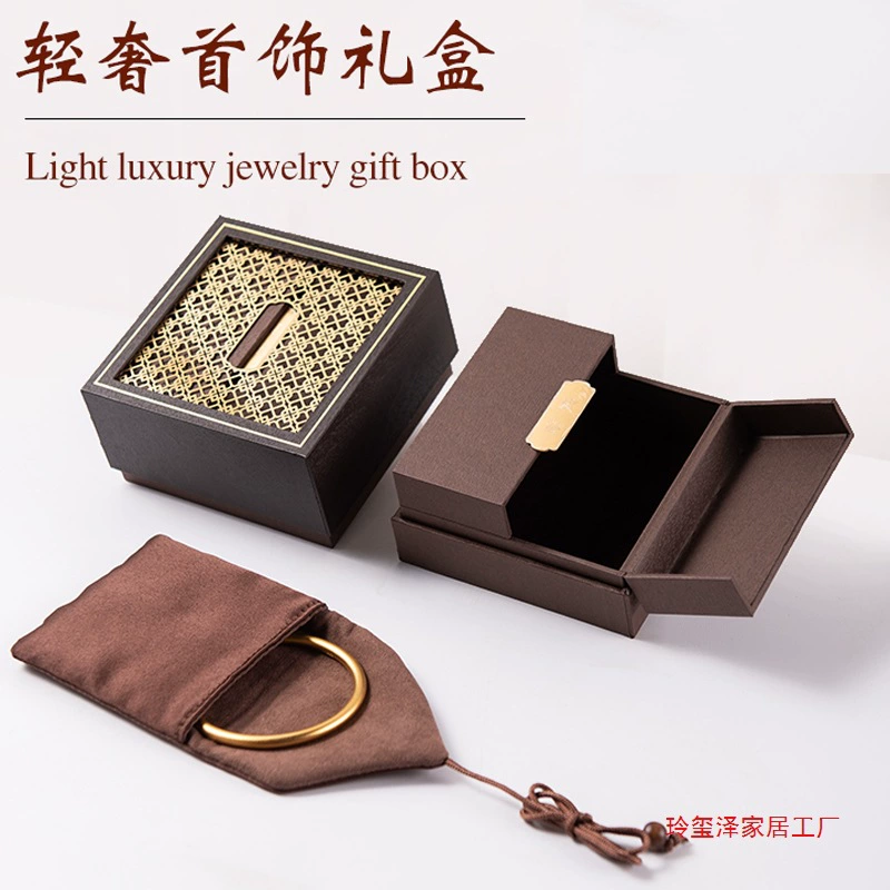 Подарочная коробка для браслета, подарочная коробка для упаковки ювелирных изделий, пустая коробка для хранения двойного открытия браслета из нефрита в стиле ретро, ​​коробка для игрушек