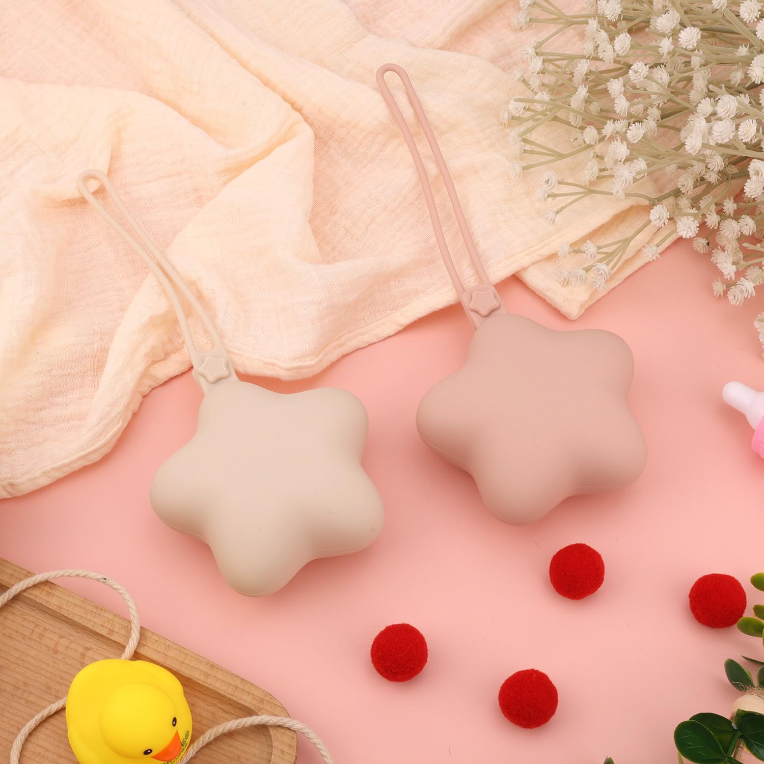 Customized Cross-Border Five-Pointed Star Cosmetics Bag Macaron Color Anti-Fall Portable Easy-To-Clean Baby Pacifier Storage Box