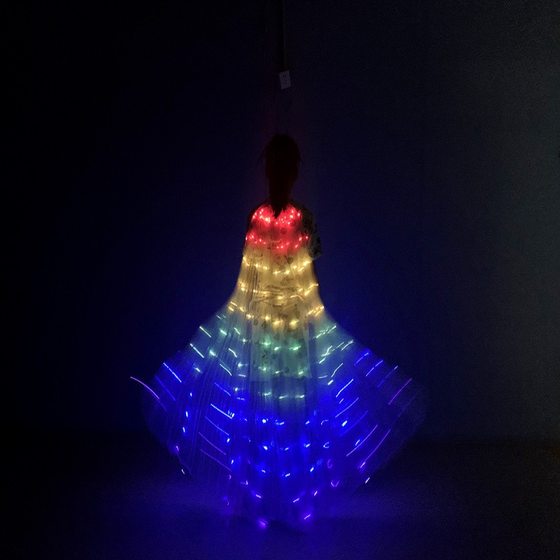 Children LED Luminous Color Wings Belly Dance Golden Wings Performance Fluorescent Props Luminous Butterfly LED Cloak Wholesale