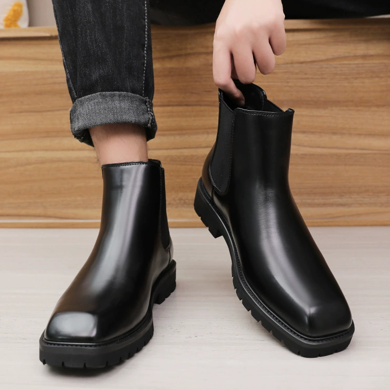 Chelsea boots новые осенние и зимние сапоги челси мужские ножки короткие сапоги квадратные сапоги