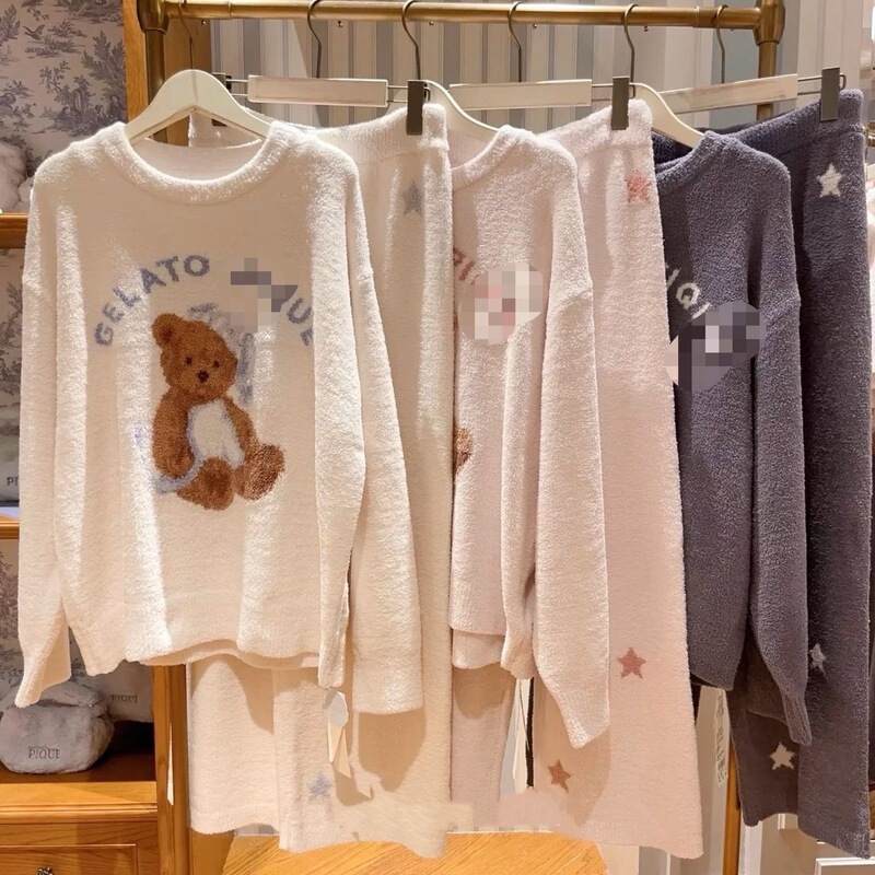 gp cute new half velvet good night bear ladies couple soft cartoon home clothes pajamas suit wholesale gp cute new half velvet good night bear ladies couple soft cartoon home clothes pajamas suit wholesale