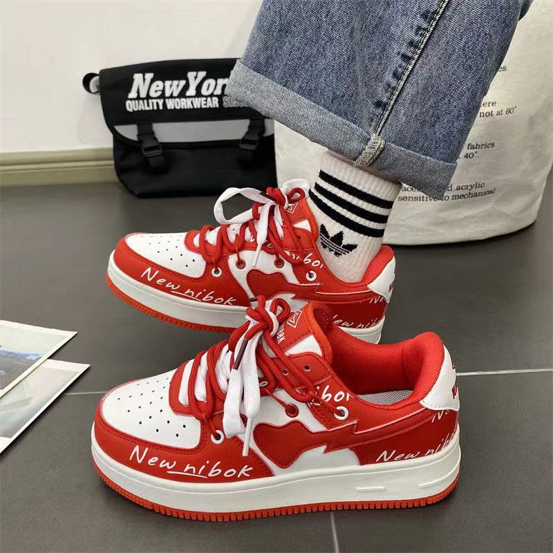 Klein blue casual sneakers original ins retro college style double strap sneakers men's contrasting color couple's shoes