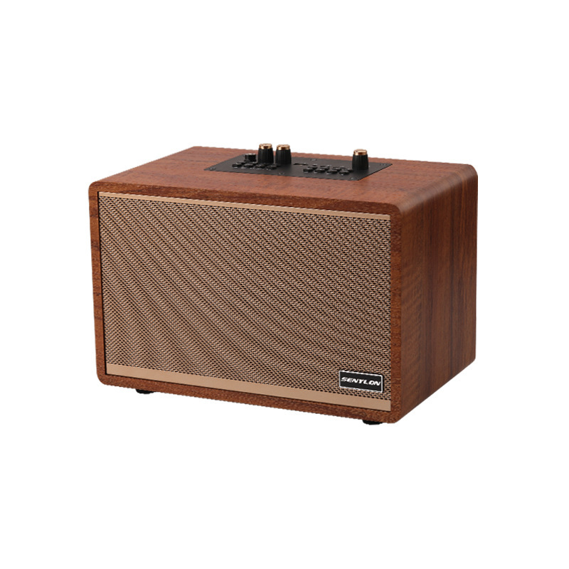 木製 Bluetooth オーディオワイヤレス HIFI ホームデスクトップラジオ低音屋外カラオケスピーカーレトロスタイル|undefined