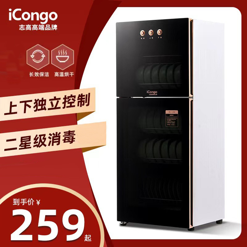 Icongo Disinfection Cabinet Ozone Two-Star Sterilization Cabinet for Cleaning Tableware and Cutlery, Cabinet-Style Sterilization Cabinet, Double-Door Disinfection