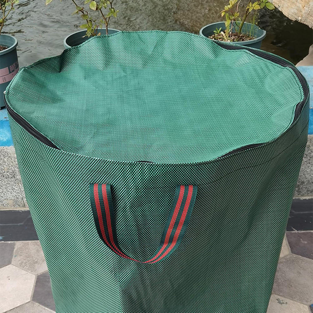 뚜껑이 달린 국경 간 아마존 정원 잎 수집 가방 정원 쓰레기 수집 가방 플립 탑 잎 보관 가방