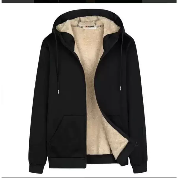 Lamb Wool Hooded Cardigan Sweatshirt for Men, Spring and Autumn 2026 New American Style Heavyweight Autumn and Winter Men's Jacket Top