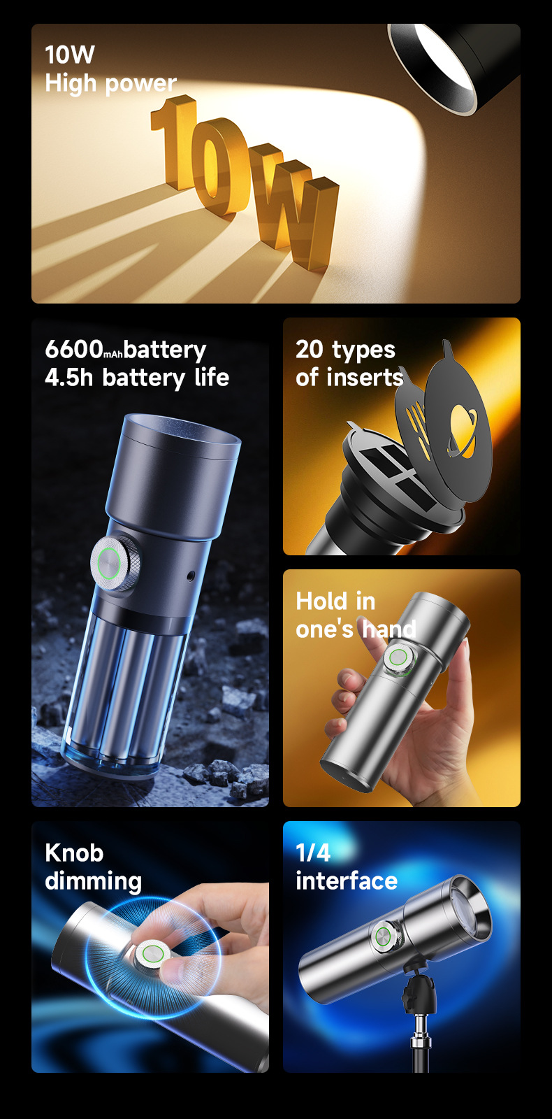 Photography Flashlight, Imaging Light Insert, Magnetic Attachment, Modeling Flashlight, Light Effect Beam Tube, Portable High-Power Flashlight