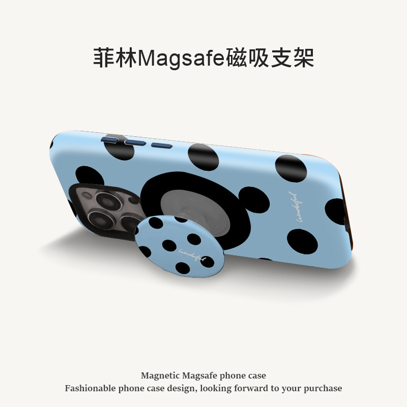 韩系波点磁吸菲林二合一适用苹果16Pro手机壳17/15百搭保护壳14|undefined
