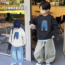 童装男童卫衣加绒加厚秋冬款2025冬季新款一体绒中大童休闲上衣潮