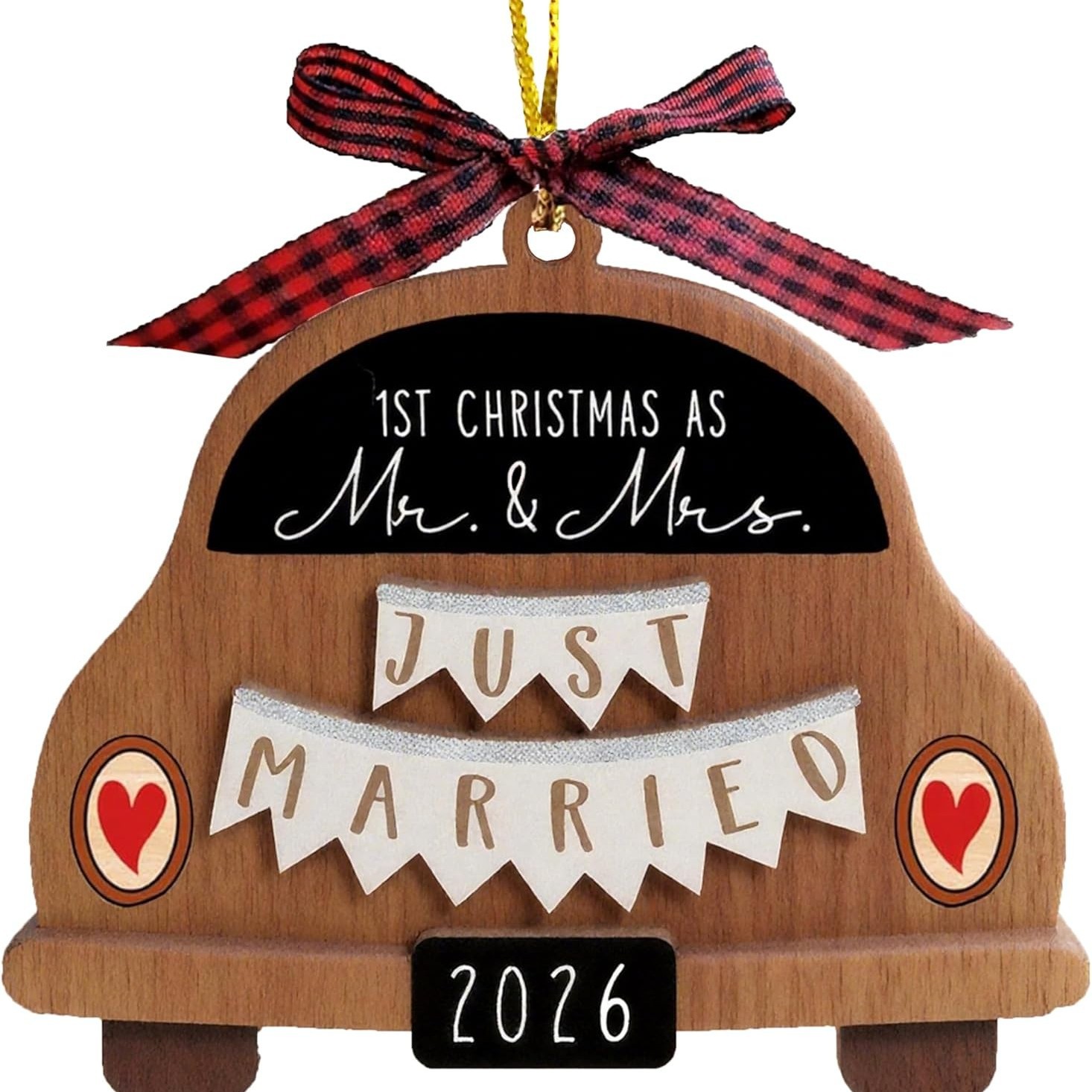 Decoración colgante 2026 nuevo mejor regalo de mudanza decoración de madera decoración para el hogar decoración del árbol de Navidad rojo