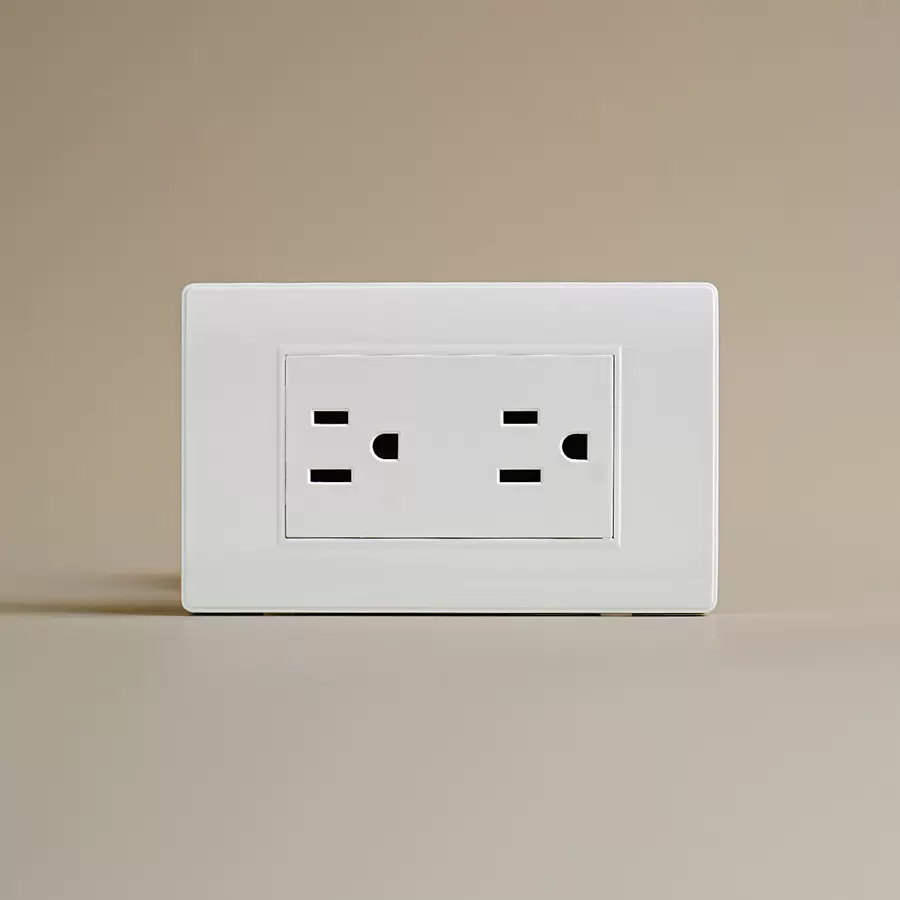 跨境南美118B美标墙壁插座PC面板美式扁6孔暗装插座15A 110V 250V