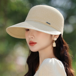 Summer Sunscreen Straw Hat Big Hat Rim Women's Japanese Straw Equestrian Hat Outdoor Travel All-match Sunshade Fashion Cap