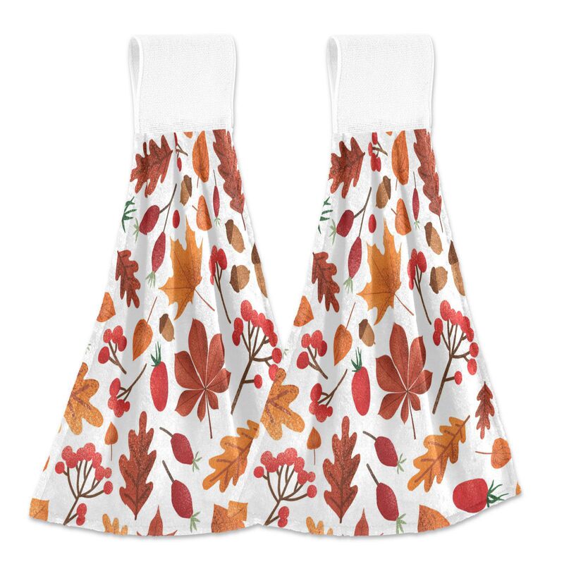 Autumn deciduous pattern kitchen bathroom toilet towel towel towel dish cloth can be hung absorbent