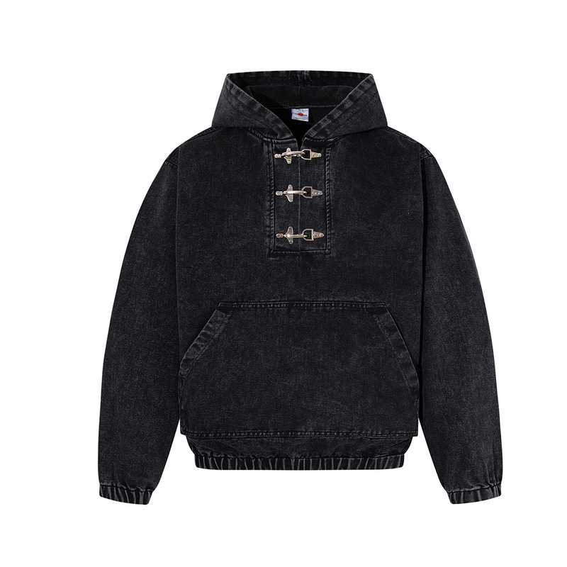 Magic Bear 2026 New American-Style Trendy Retro Heavy-Duty Washed Denim Jacket with Airplane Buckle Hoodie Magic Bear 2026 New American-Style Trendy Retro Heavy-Duty Washed Denim Jacket with Airplane Buckle Hoodie