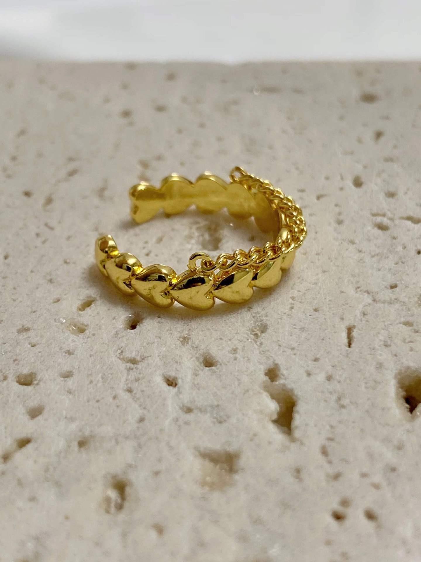 Simple Style Heart Shape Copper Plating Rings 1 Piece