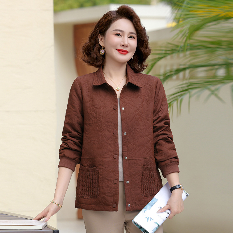 中老年女装早秋时尚薄款夹克2025新款妈妈春秋装洋气大码上衣外套|undefined