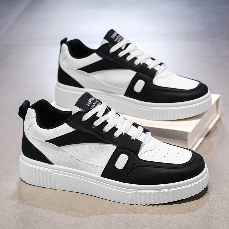 Zapatos de hombre coreanos 2024 primavera nuevo estilo americano retro zapatos de altura baja tendencia versátil transpirables zapatos casuales zapatos de plancha gruesa