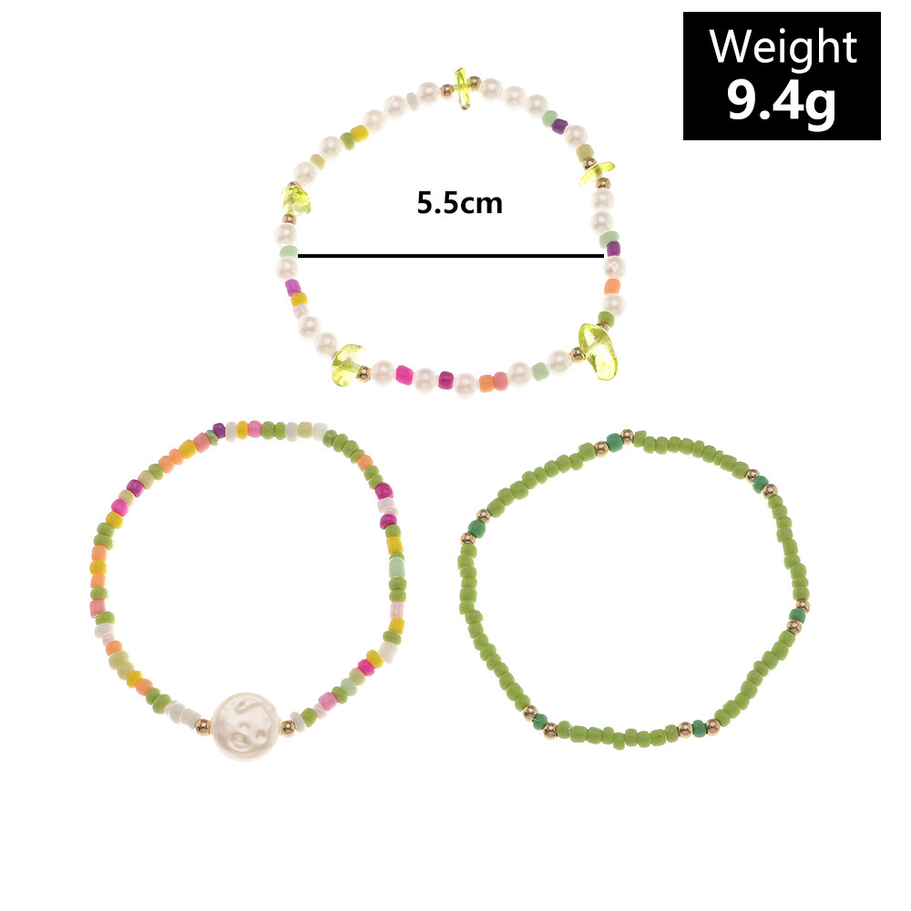 15g Weight Bracelets Classification Beads Chain Material 1 Set Quantity Casual, Daily Occasion Artificial Crystal, Seed Bead Material Geometric Pattern Women's Gender Beaded Design Simple Style Style Simple Style Geometric Artificial Crystal Seed Bead Beaded Women's Bracelets 6