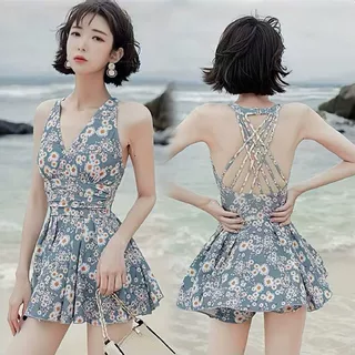 泳衣女连体保守裙式泳装大码遮肚显瘦泡温泉馆专用2025新爆款夏分