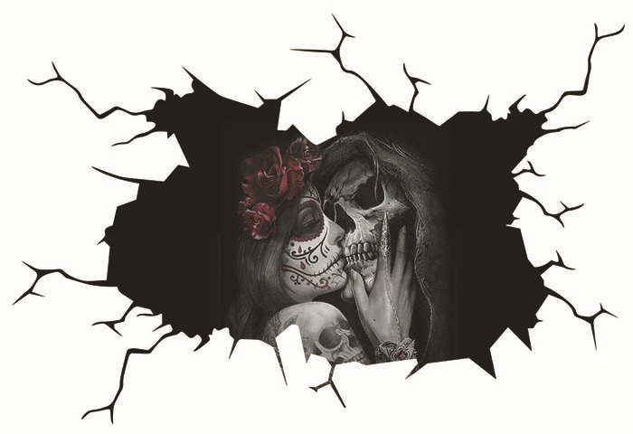 Calavera de silencio pegatinas de coche ventana trasera diablo pegatinas reflectantes vidrio del coche Comercio exterior color pegatinas de coche