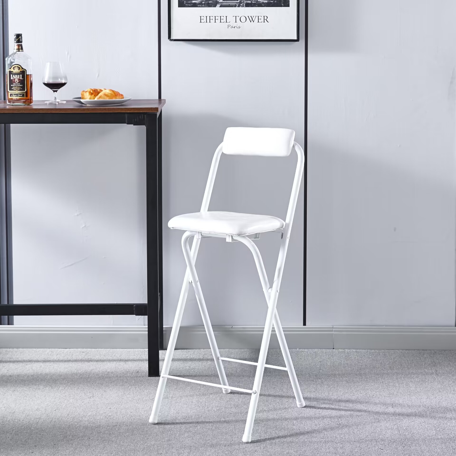Fábrica directa portátil silla de bar plegable silla de recepción taburete alto puente silla de pesca silla de comedor de respaldo casual bar image 10
