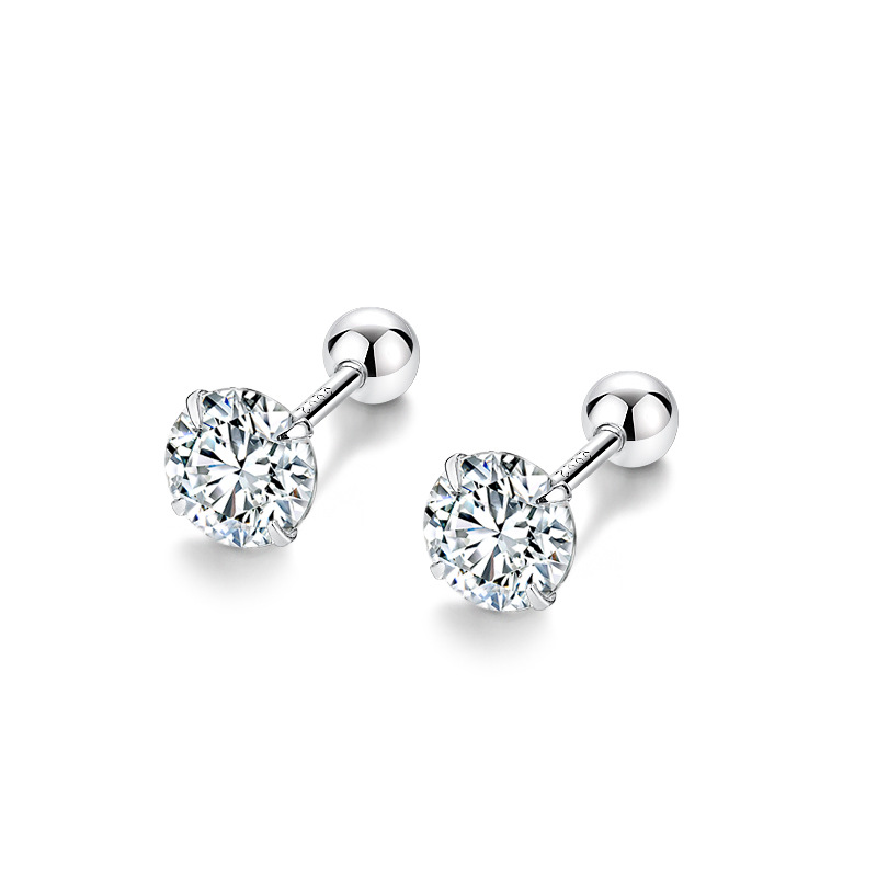 925 Sterling Silver Material 1 Pair 925 Sterling Silver Geometric Ear Studs