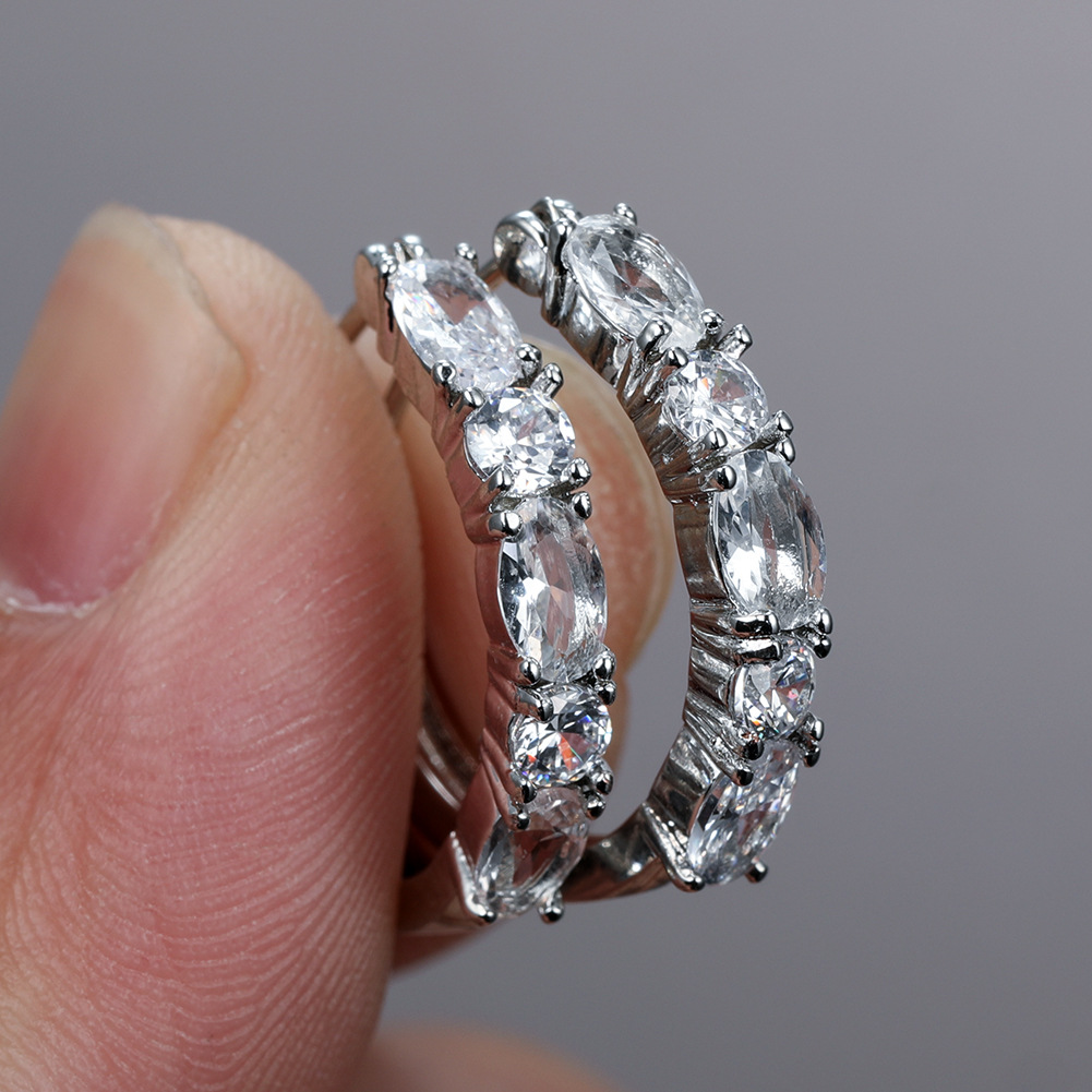 Fashion Geometric Copper Inlay Zircon Earrings 1 Piece