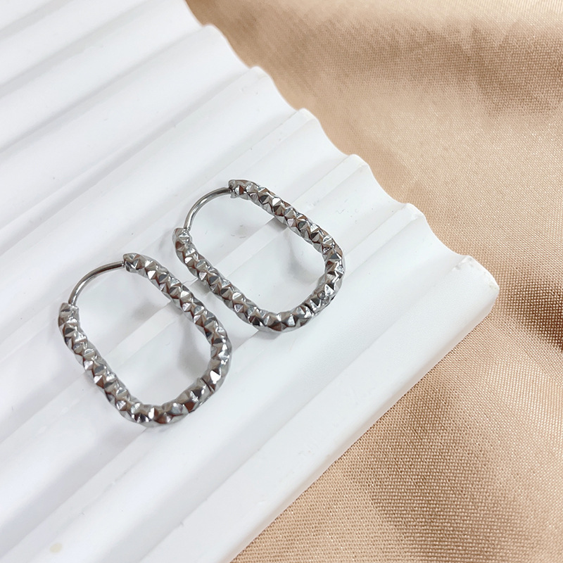 7g Weight 1 Pair Casual Simple Style Rectangle Plating Hollow Out Titanium Steel Gold Plated Earrings