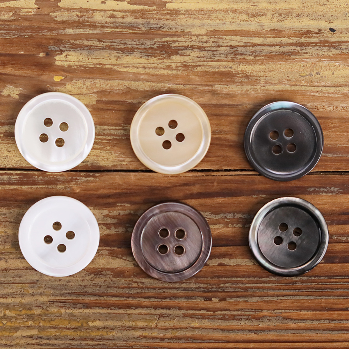 春夏细边黑鲽细边贝壳纽扣塔罗珍珠焗灰色米黄米白针织外套毛衣扣