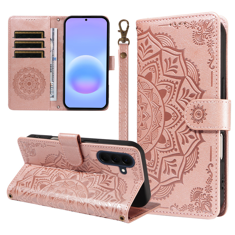 New Model Suitable for Samsung A57 5g Mandala Embossed Leather Phone Case Flip Cover Protective Case A37 Crossbody Card Holder Case New Model Suitable for Samsung A57 5g Mandala Embossed Leather Phone Case Flip Cover Protective Case A37 Crossbody Card Holder Case