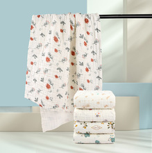 六层水洗精梳棉无骨高密纱布儿童被宝宝盖毯 儿童浴巾 70*140cm