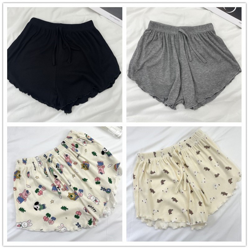 여름 모달 싱글 여자 반바지 파자마 바지 캐주얼 비치 바지 홈 옷 반바지 착용 인기 한국 스타일