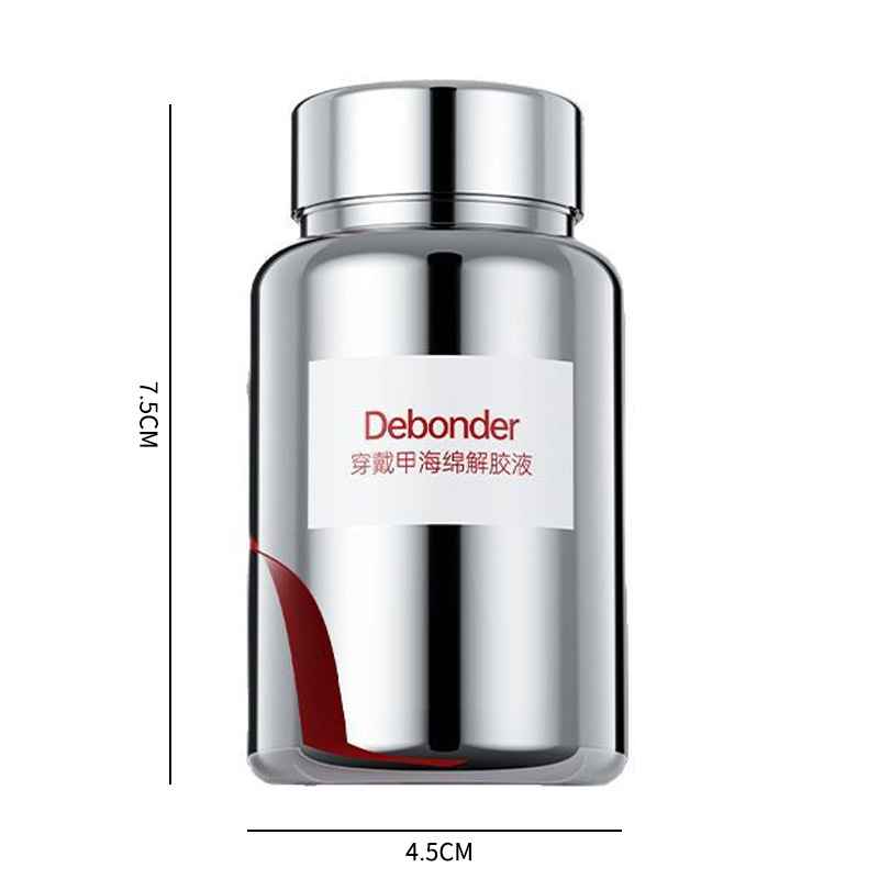 80ml de armadura de desgaste, solución de pegamento rápida especial para desenrollado de armadura, agente de desencolado de esponja de uñas, pegamento de parche sólido, agua de eliminación de uñas