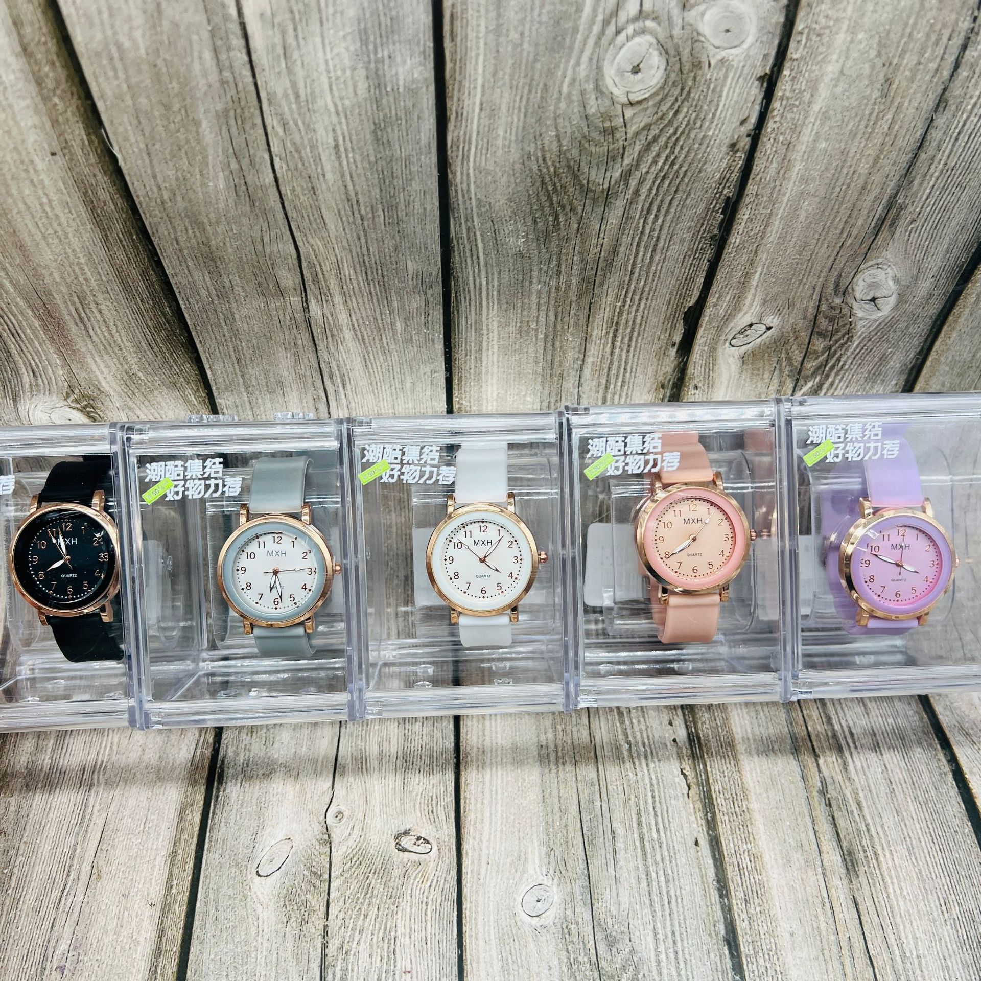 Reloj de cuarzo nuevo reloj electrónico LED coreano simple reloj de estudiante caja de plástico transparente reloj gran cantidad Congyo