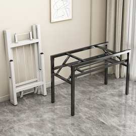 简易折叠桌脚架子课桌架桌腿办公桌架单双层弹簧架对折架支架tω