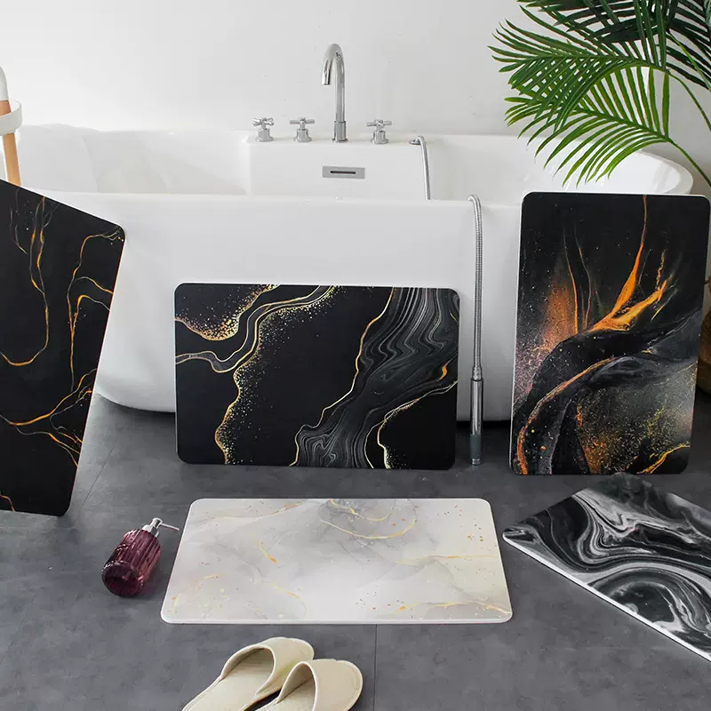 硬硅藻泥吸水地垫浴室门口防滑垫家用卫生间硅藻土进门垫厕所脚垫